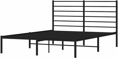 Metalen Bedframe - Ledikant Bedombouw - Slaapkamer Inrichten - Robuuste Constructie - 150x200 cm - Zwart