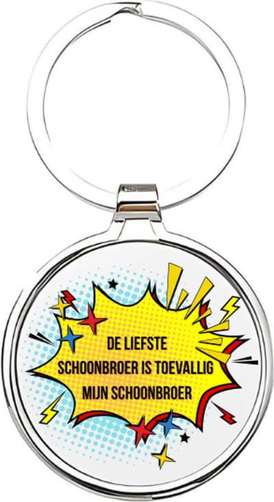 Akyol - de liefste schoonbroer is toevallig mijn schoonbroer Sleutelhanger - Schoonbroer - de leukste schoonbroer - schoonbroer sleutelhanger - grote broer sleutelhanger - sleutelhanger broer - familie sleutelhanger - cadeautje - 4 x 7,5 CM