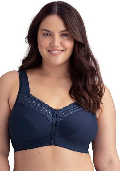 Comfortabele Bh zonder Beugel met Haken Sluiting voor en Brede Schouderbanden