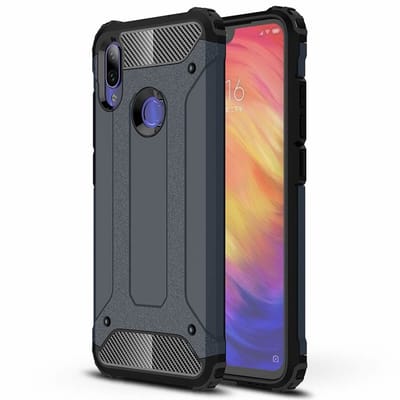 Ntech Hoesje Geschikt voor Xiaomi Note 7 Dual layer Armor Hoesje - Blauw