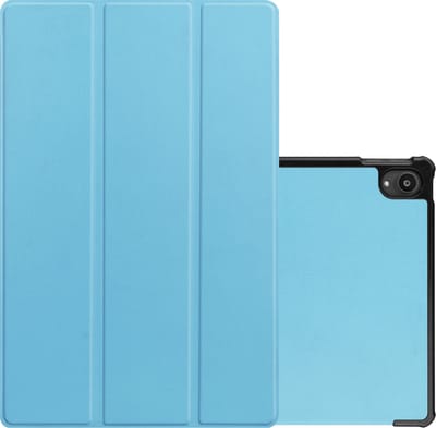 Hoes - Geschikt voor Lenovo Tab P11 - Dun & Stevig - Trifold Bookcase - Hard Cover - Hardcover Book Case - Tablet Hoesje - Lichtblauw