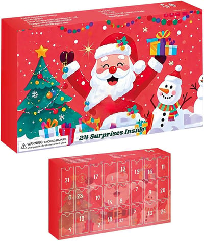 Dinosaurus Adventkalender - Kerst Speelgoed - Vrolijke Wacht Tijd - 24 Verrassingen - 37.6x22.7x3.2cm