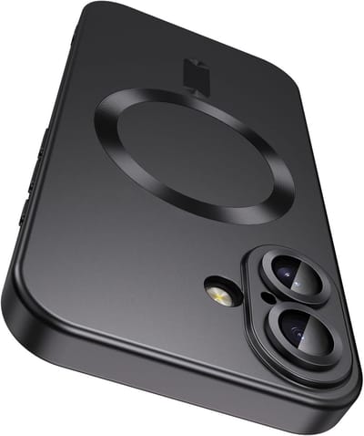 Hoesje geschikt voor iPhone 16 - Mat Zwart Magsafe Siliconen Shockproof Back cover voor iPhone 16 - Case Geschikt voor iPhone 16 Hoesje - Met Extra Camera Lens Bescherming