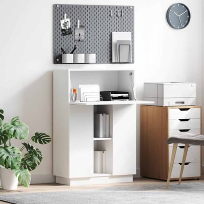 vidaXL - Bureau - Wit - 71.5 - x - 31.5 - x - 106.5 - cm - Bewerkt - hout