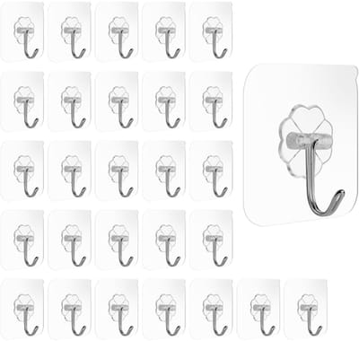 Dailygoods- Wandhaken 30 Stuks - Zelfklevend - Waterdicht - Roestvrij Staal - Transparant - Sterke Kleverigheid - Duurzaam - Haakjes