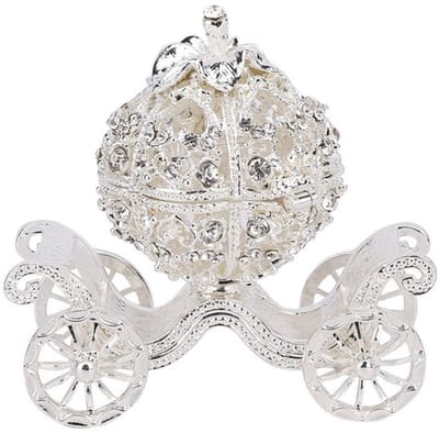 Dailygoody - Decoratieve Metalen Pompoenkoets - Vintage Sieradendoos