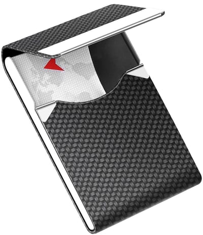 Dailygoods- Visitekaartjeshouder RFID blokkerend - Lederen Kaarthouder - Metalen Kaarthouder - Professionele Kaarthouder - Magnetische Sluiting - 20 Kaarten Capaciteit