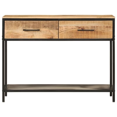 vidaXL - Wandtafel - 100x35x76 - cm - massief - mangohout - en - ijzer