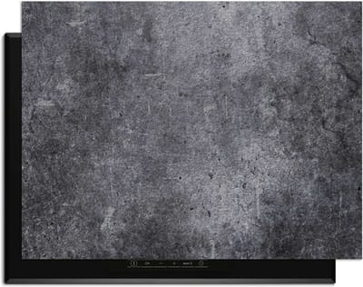 KitchenArt - Midnight Concrete – Inductie Beschermer - 78x52 cm - Kookplaat Beschermer - Luxe Afdekplaat Inductieplaat - Anti-slip & Oprolbaar - Beschermmat Inductiekookplaat