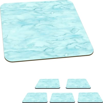 Onderzetters voor glazen - Waterverf - Patronen - Marmer - 10x10 cm - Glasonderzetters - 6 stuks
