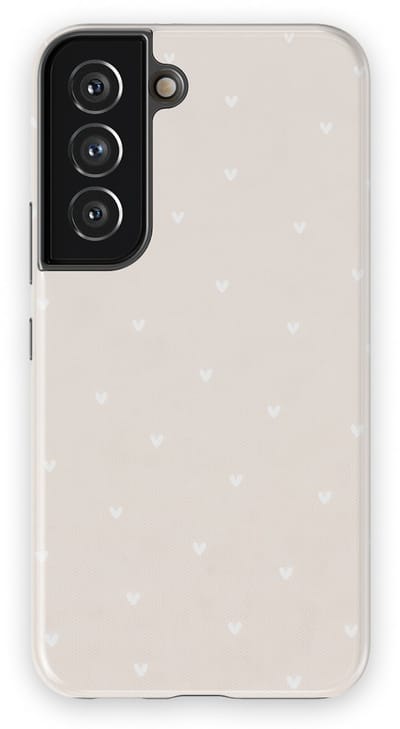 Tough Hoesje met Hartjes Samsung Galaxy S22 | Little Love Tough Case Geschikt voor Mag | Hartjes Print Backcover Samsung Galaxy S22 Ivory Hearts