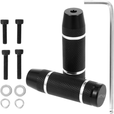 Fiets Pedaal Steunen - Extra Voetsteunen - Extra Zitplaats - Antislip Knurling - 8.5X2.5CM - Zwart