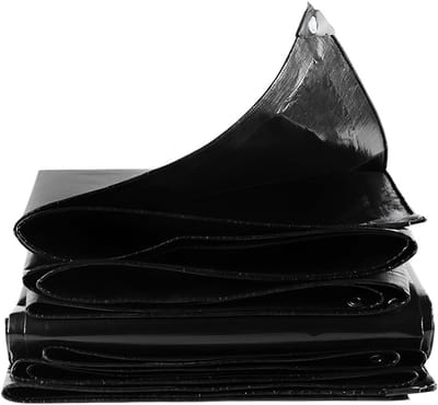 Dekzeil Afdekzeil - Scheurvast Zeildoek - Buiten Opslag - Dubbelzijdig Gecoat - 220 x 380 cm - Zwart