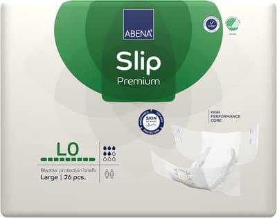 ABENA Incontinentie Slip Premium L0 - Eendelig Verband ter Bescherming van Zwaar Urineverlies en (Dunne) Ontlasting - Perfecte Aansluiting door Flexibele Sluitstrips - 26 Stuks