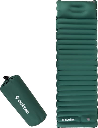 Outtec® Luchtmatras met Kussen - Luchtbed - Slaapmat - 200x66 cm - Ultralicht - Geïntegreerde Pomp - Opblaasbaar Matras - Camping, Outdoor