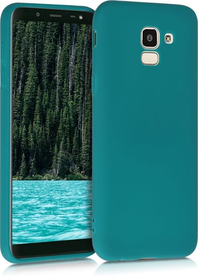 kwmobile telefoonhoesje geschikt voor Samsung Galaxy J6 - Hoesje voor smartphone - Back cover in mat petrol