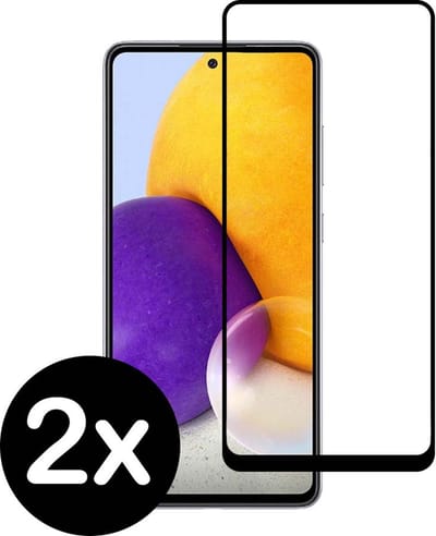 Smartphonica Samsung Galaxy A72 full cover tempered glass screenprotector van gehard glas met afgeronde hoeken - 2 stuks geschikt voor Samsung Galaxy A72