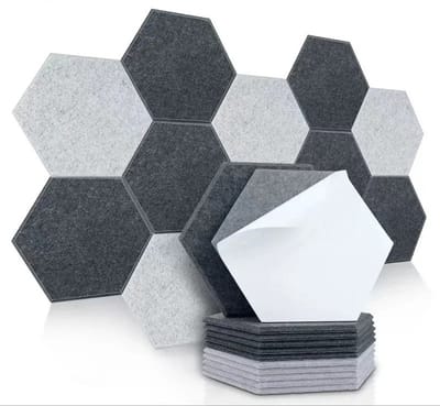 30 Akoestische Panelen - Zelfklevend - Wandpanelen - Geluidsisolatie - Geluidsdicht - Geluidspanelen - Plaktegels - Zwart Grijs