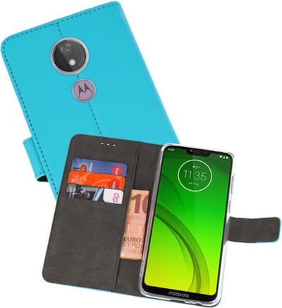Booktype Telefoonhoesjes - Bookcase Hoesje - Wallet Case - Geschikt voor Motorola Moto G7 Power - Blauw