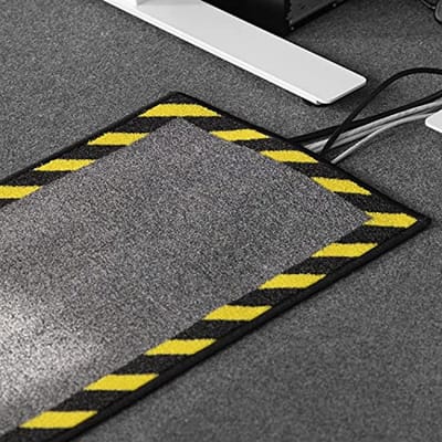 Kabelmat - Veiligheidsmat met Waarschuwingsrand - Antislip Kabelbescherming voor Kantoor en Opslag (40 x 220 cm)