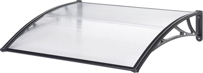 Deurluifel Mellerud afdak 100x60 cm transparant en zwart