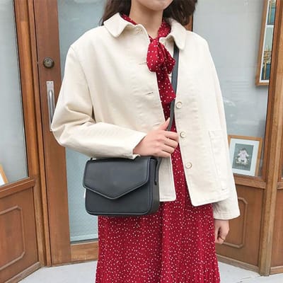 Nieuwe Kleine Tas  Retro Kleine Vierkante Tas  Eenvoudige Casual Meisjesschoudertas white