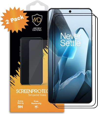 2-Pack MobyDefend Screenprotectors - Geschikt voor OnePlus 13 - Screensavers Met Zwarte Randen - Gehard Glas