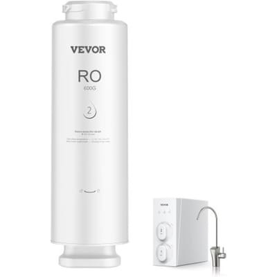 VEVOR Omgekeerde Osmose Systeem, 600 GPD 10-Stage Omgekeerde Osmose Waterfilter Vervanging, 24 Maanden RO Filterpatroon, Vermindert Lood en Chloor, Compatibel met SS-004 Onder-Sink Waterfilter