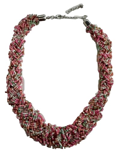 Petra's Sieradenwereld - Mix kleur brede ketting met kleine kraaltjes (1088)