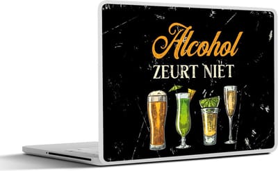 Laptop sticker - 11.6 inch - Alcohol - Glazen - Quote - 30x21cm - Laptopstickers - Laptop skin - Cover - Cadeau voor vrouw - Cadeau voor man