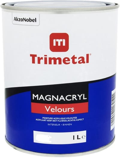 Trimetal Magnacryl Velours - Watergedragen binnenmuurverf met fluweelachtig aspect - Kleur Zwart - 1 L