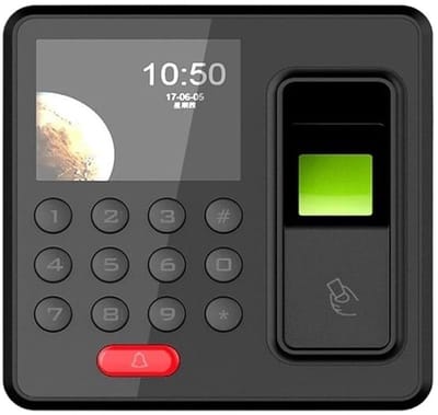 Tijdregistratie Systeem - Personeelsplanner - Werkuren Registreren - Biometrische Vingerafdruk - 185x80x35mm - Zwart