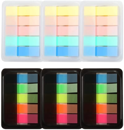 Dailygoods- Indextabs 600 Stuks - Zelfklevend - PET-materiaal - Fluorescerende Kleuren - Pagina Vlaggen - 4,5x1,2 cm - Pagina Markers