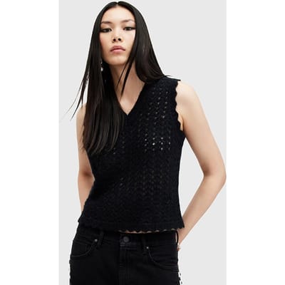 AllSaints Vivian Tank Black Maat: XS | Gebreide Truien Outlet | Dames | Zwart