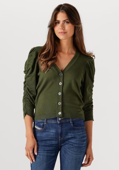 Minus Seana Knit Cardigan Truien & vesten Dames - Sweater - Hoodie - Vest- Donkergroen - Maat XS