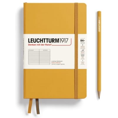 Leuchtturm1917 notitieboek, hardcover, paperback (b6+), gelinieerd, rising sun