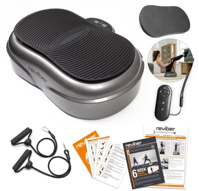 Reviber Fusion - trilplaat fitness - powerplate - hoogste niveau van vibratie - incl weerstandsbanden, afstandsbediening, mat - LED display