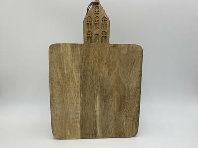 Decoratie snijplank hollands huisje maat L met ophangkoord hout bruin 38 x 25 cm | 121451 | Home Sweet Home | Stoer & Sober Woonstijl