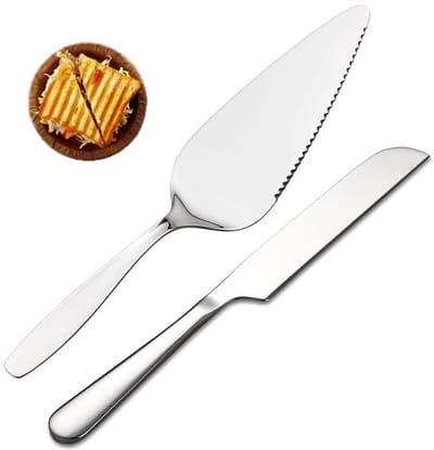 Allecto - Cake Server - Taartschepper - Perfect voor Feestjes - Zilver - Keuken Accessoire - Ideaal voor Desserts - 2 Stuks