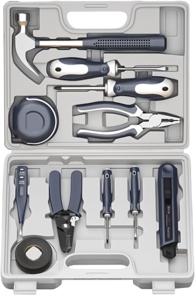 Huishoudelijke Toolkit - Gereedschapset - Reparaties Uitvoeren - 11 Stuks - Compacte Doos - Zwart