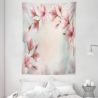 ABAKUHAUS Magnolia Wandtapijt, Dubbele Belichtingseffect, 110 x 150 cm, Donker Koraal