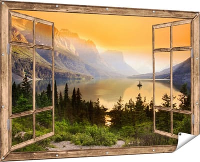 Gards Tuinposter Rode Rozen Achtergrond - 90x60 cm - Tuindoek - Tuindecoratie - Wanddecoratie buiten - Tuinschilderij