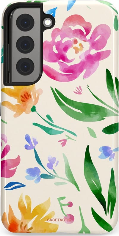 Casetastic Hoesje Geschikt voor Samsung S22 - Stijlvolle Beschermende Duo-layer Case - Waterflora
