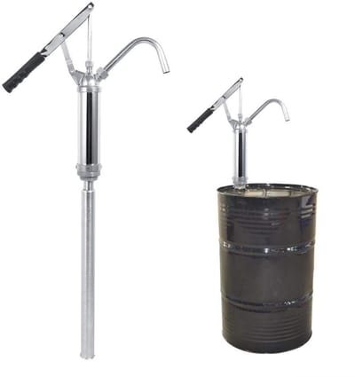 Dailygoods- Olievatpomp met verwijderbaar mondstuk - Hefboomvatpomp - Vloeistofpomp - Antislip handgreep - Aanzuigslang - Geschikt voor 200 liter vaten - Vatpomp