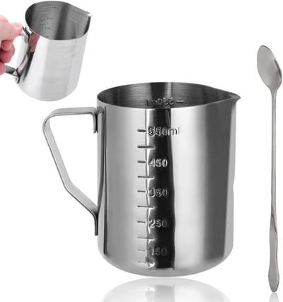 Roestvrijstalen Wax Smeltpot 600ml met Lepel voor Kaarsen Maken