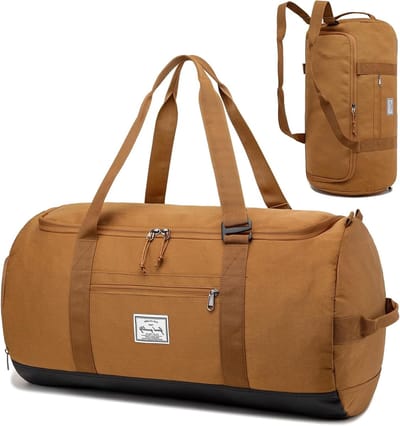 Grote 60L Sporttas voor Reizen, Gym en Fitness voor Mannen en Vrouwen - Ideaal voor Outdoor Activiteiten, Bruin