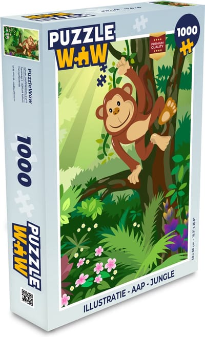 Puzzel Aap - Jungle - Jongens - Meisjes - Bloemen - Kids - Legpuzzel - Puzzel 1000 stukjes volwassenen