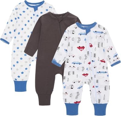Zomerslaapzak 3-Pack met Voeten en Mouwen | 100% Katoen & Ademend | 0.5 TOG | 6-9 Maanden