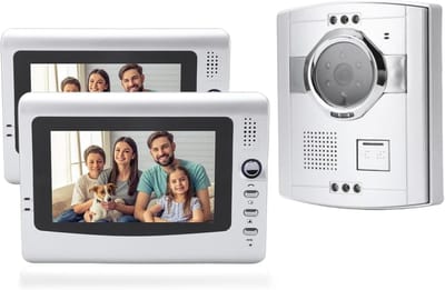 Videodeurtelefoonset - Intercom Systeem - Veilige Toegang - Dubbel Scherm - 7 Inch - Zwart