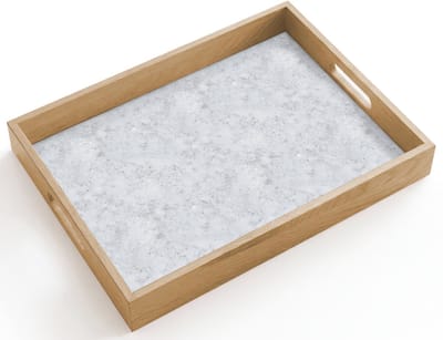Dienblad hout 40x30 cm - Schootdienblad - Grijs - Terrazzo-effect - Beton - Borrelplank rechthoek - Plateau dienbladen